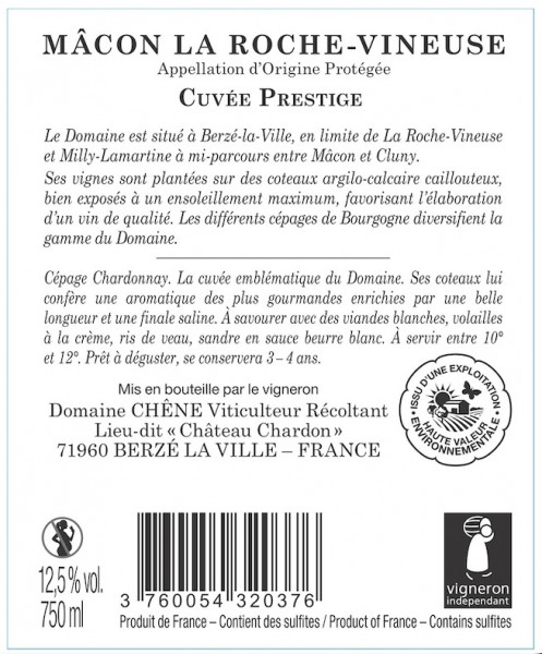 AOP Mâcon La Roche Vineuse - Cuvée Prestige - visuel 2