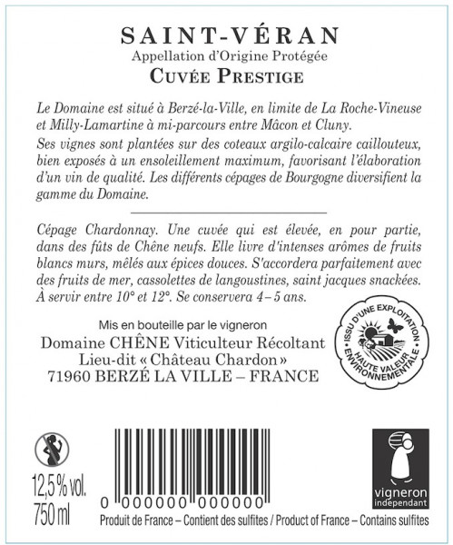 AOP Saint-Véran « La Grande Vigne » - Cuvée Prestige - visuel 2